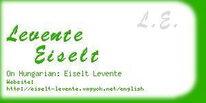levente eiselt business card